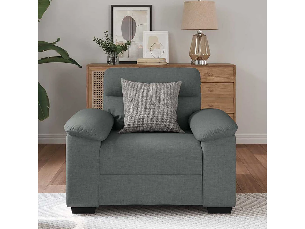 Fauteuil gris foncé 60 cm tissu