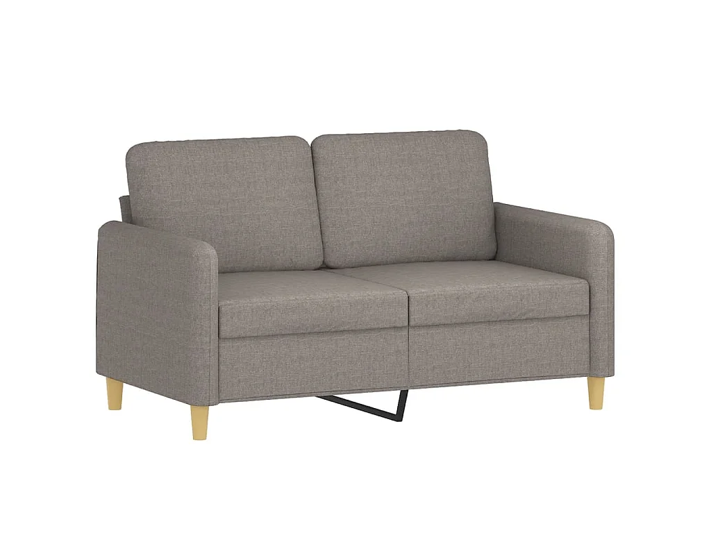2-teiliges Sofaset mit Kissen, Taupe-Stoff