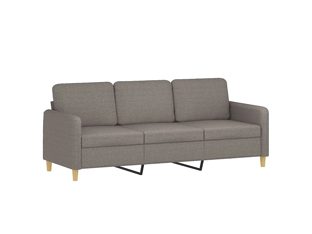 2-teiliges Sofaset mit Kissen, Taupe-Stoff