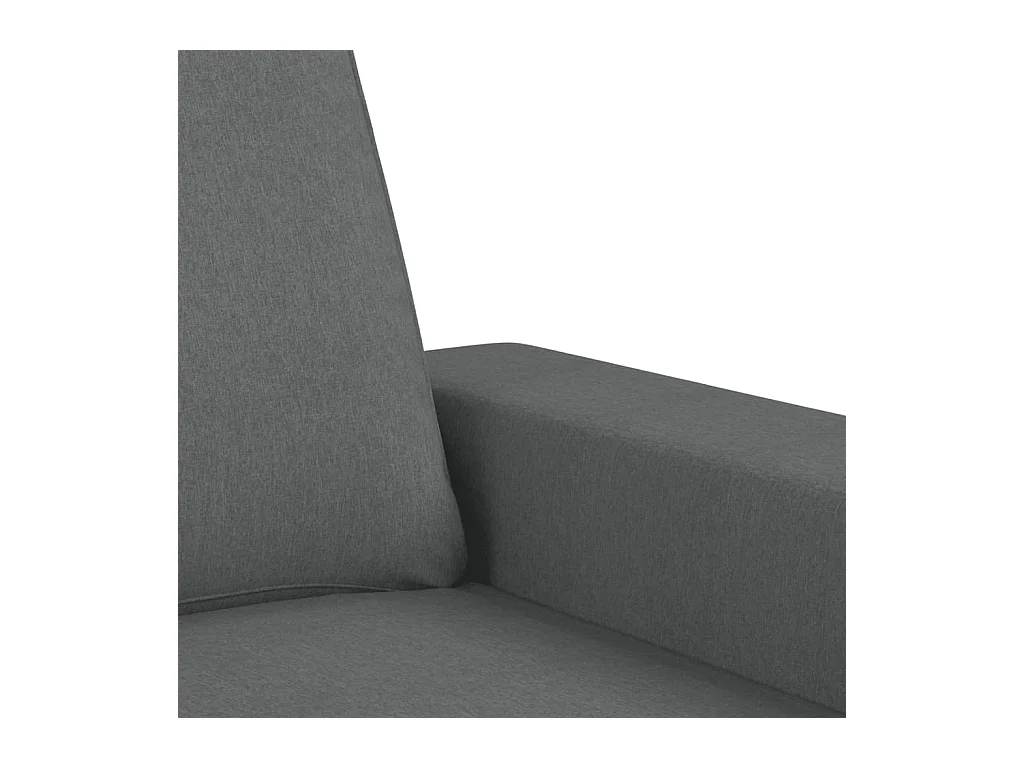 Sofá 3 plazas con reposapiés Gris oscuro 180 cm Tela