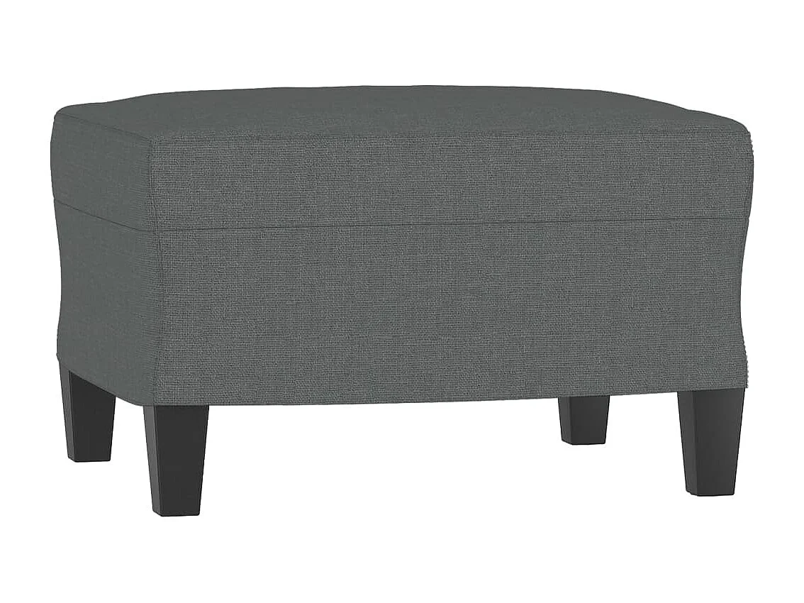 Divano 3 posti con poggiapiedi Grigio scuro 180 cm Tessuto