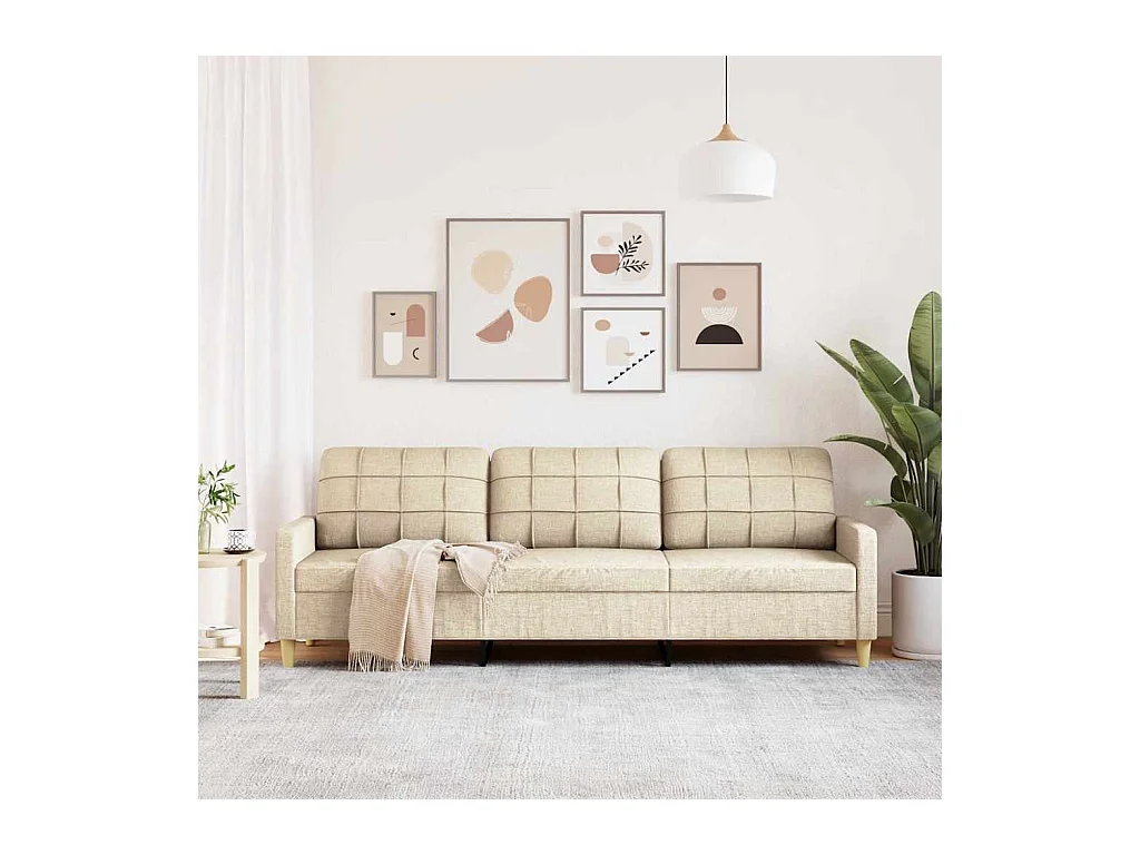 3-zitsbank Crème 210 cm Stof