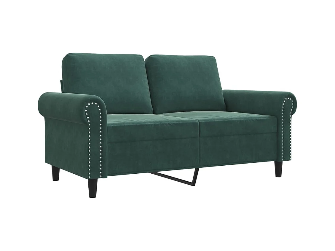Donkergroene 2-zitsbank 120 cm fluweel