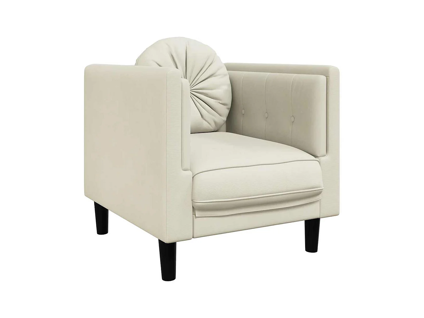 Fauteuil met crèmekleurig fluwelen kussen