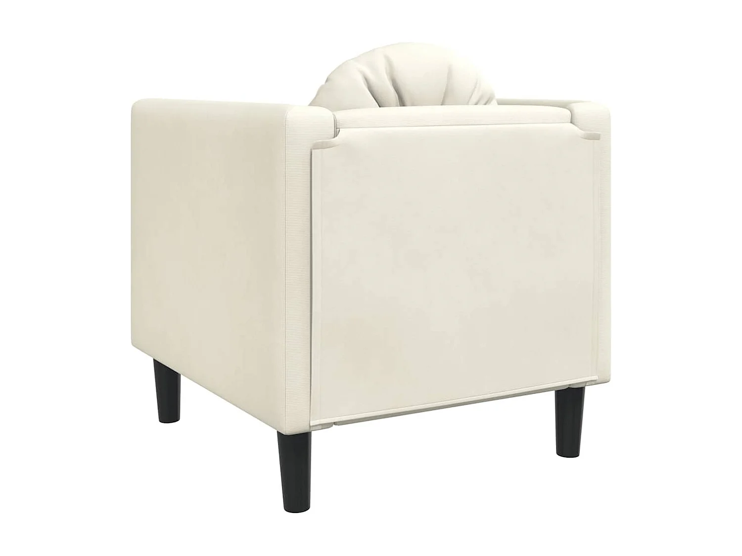 Sillón con cojín de terciopelo crema