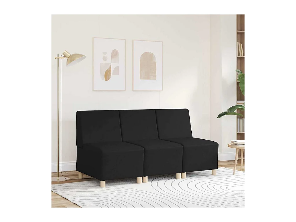 Divano componibile senza braccioli nero 55 x 74 x 82 cm