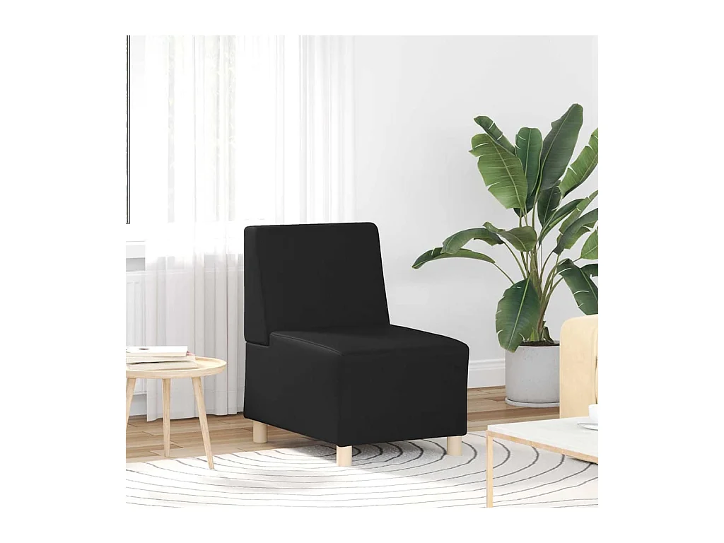 Unité de Sofa Modulaire Sans Accoudoirs Noir 55 x 74 x 82 cm