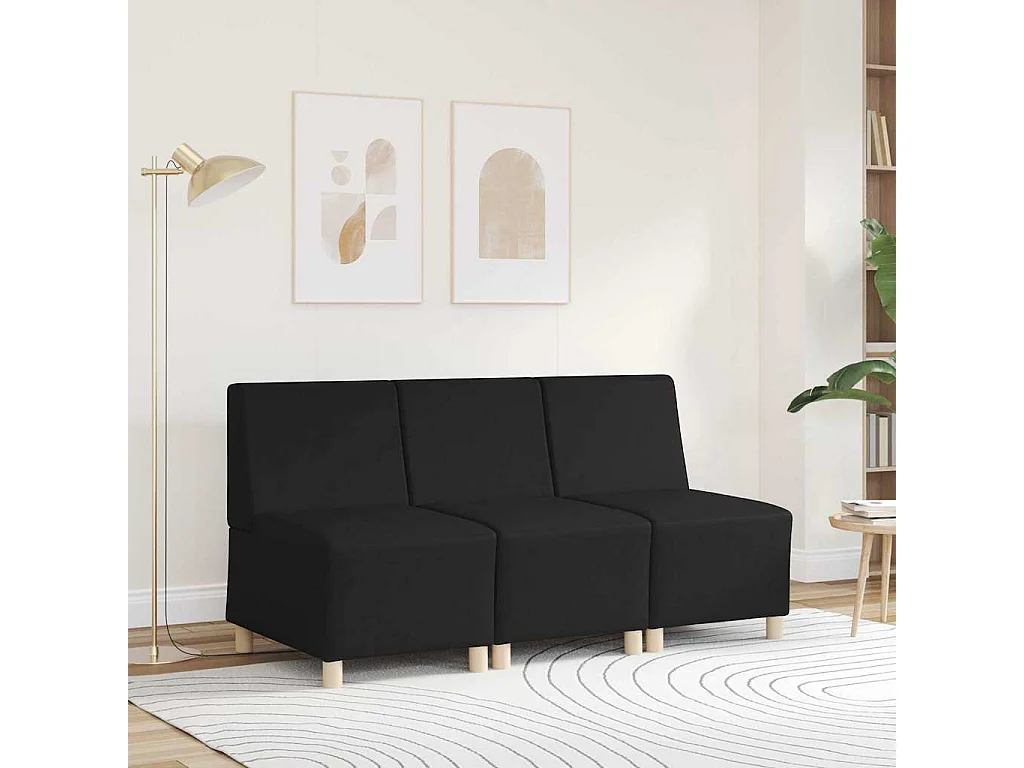 Modulaire bank zonder armleuningen zwart 55 x 74 x 82 cm