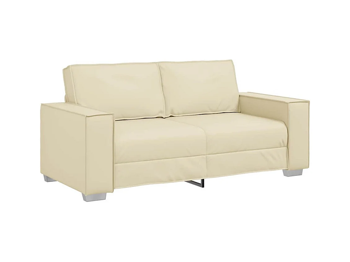 Divano poltrona color crema 180 x 78 x 84 cm in similpelle