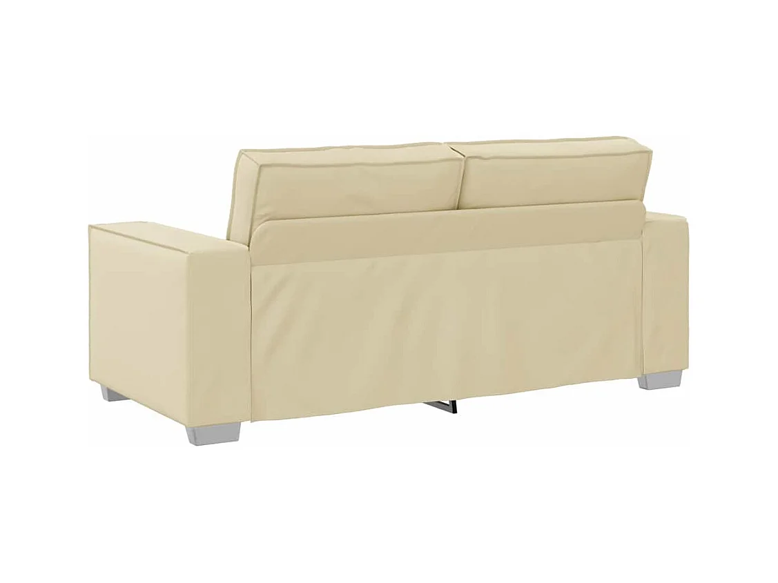Divano poltrona color crema 180 x 78 x 84 cm in similpelle