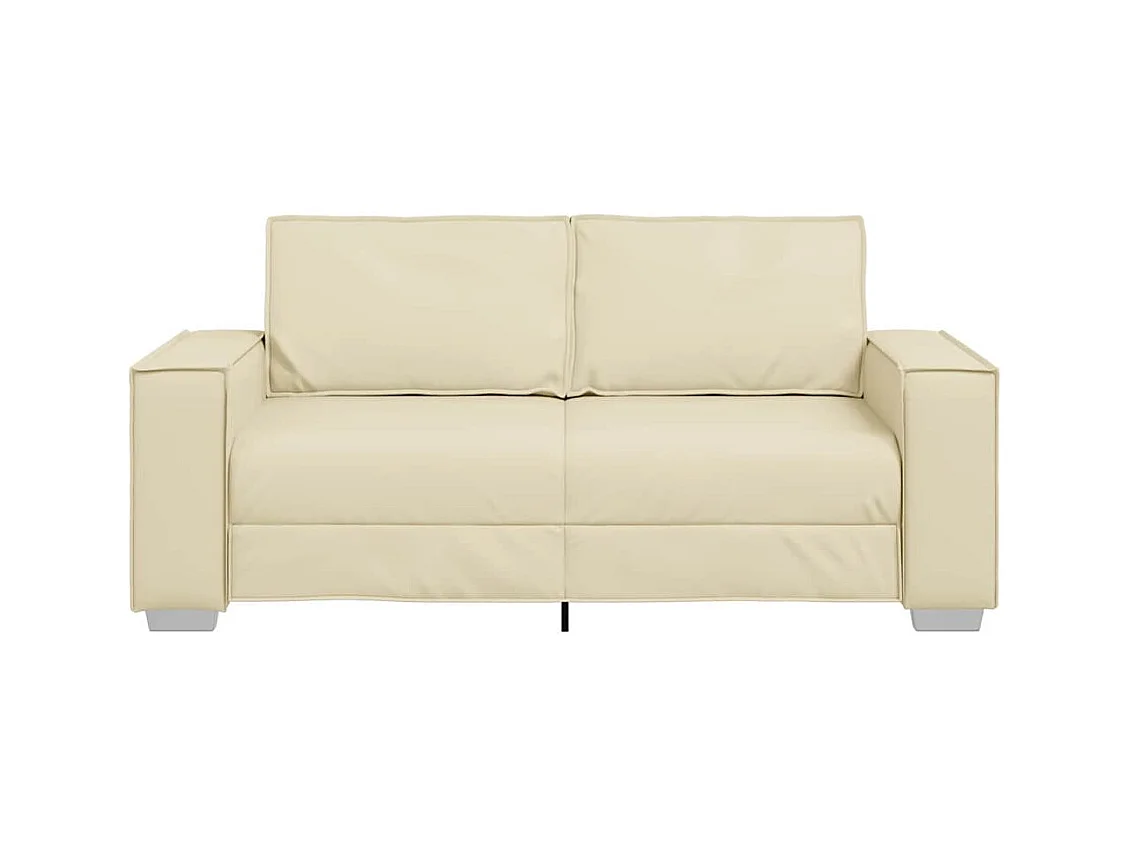 Divano poltrona color crema 180 x 78 x 84 cm in similpelle