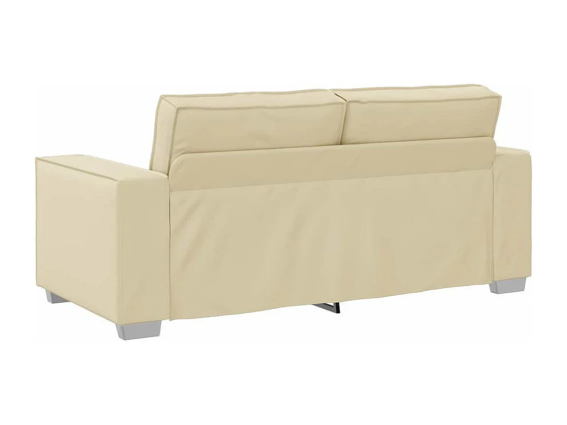Divano poltrona color crema 180 x 78 x 84 cm in similpelle