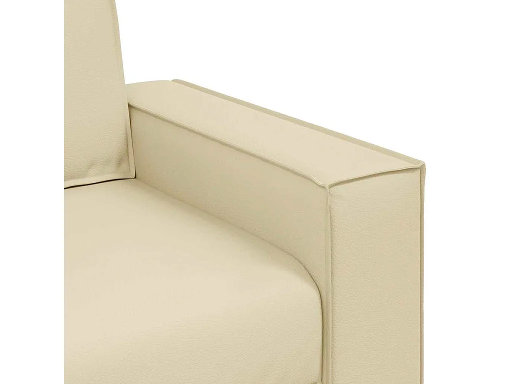 Divano poltrona color crema 180 x 78 x 84 cm in similpelle