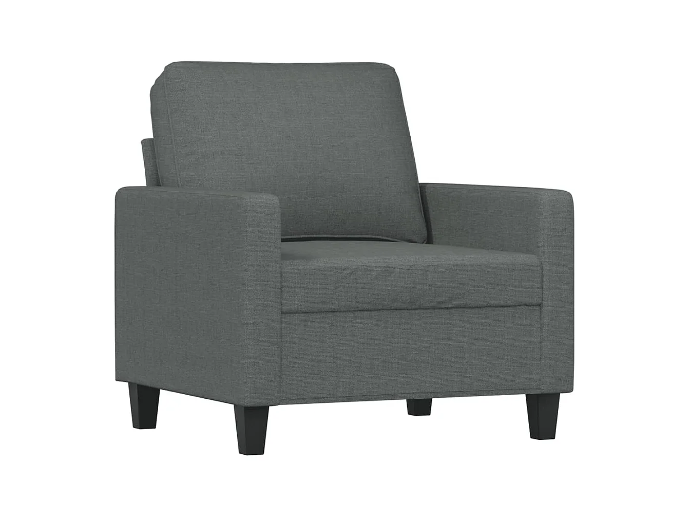 Fauteuil avec repose-pied Gris foncé 60 cm Tissu