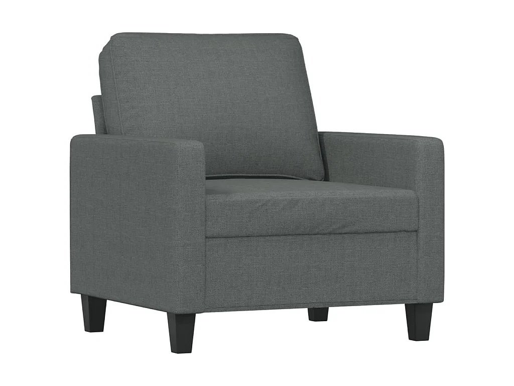 Fauteuil avec repose-pied Gris foncé 60 cm Tissu