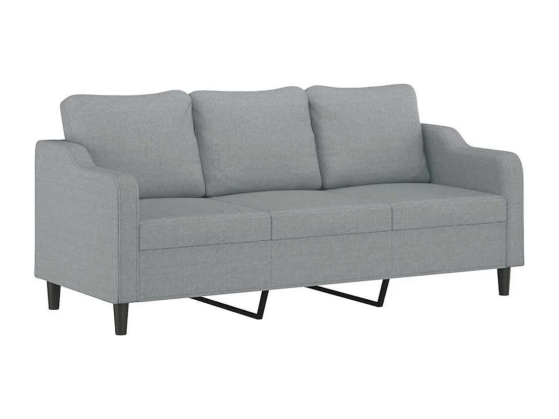 Ensemble de canapés 2 pcs coussins gris clair tissu