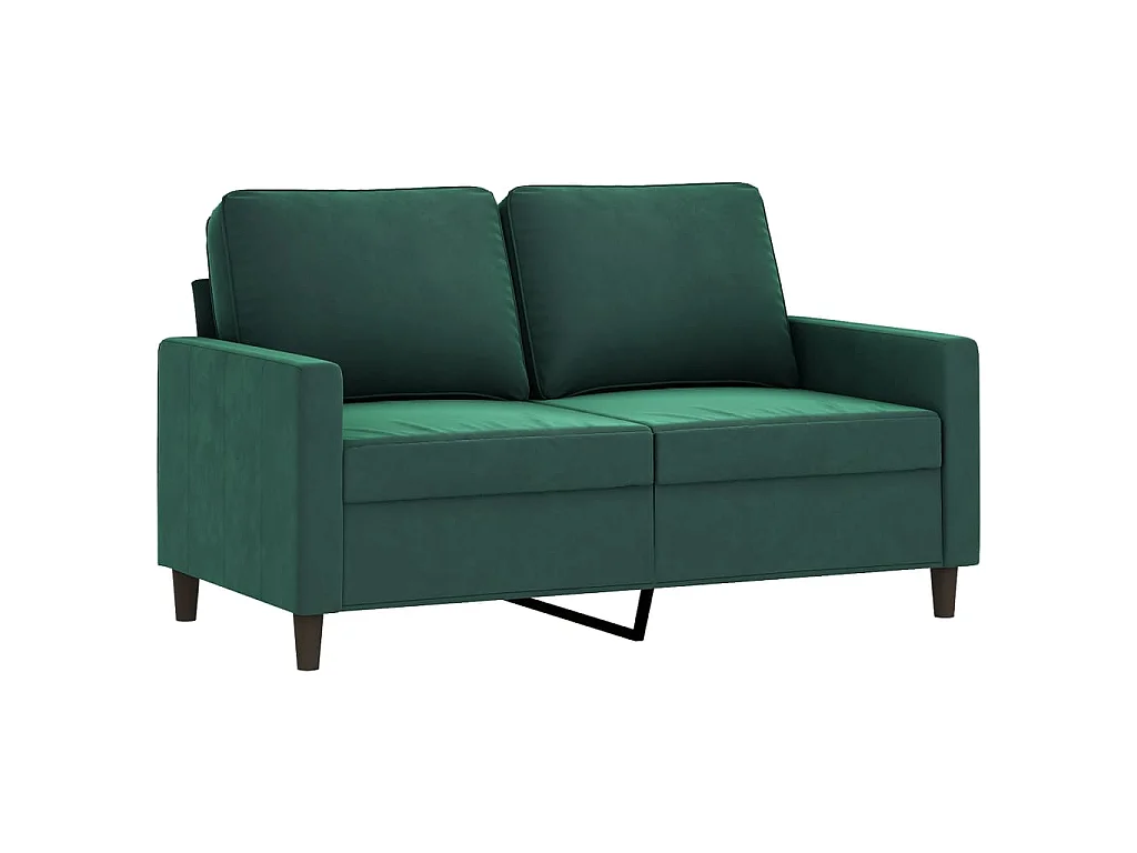 Conjunto de sofá de 2 piezas con cojines de terciopelo verde oscuro