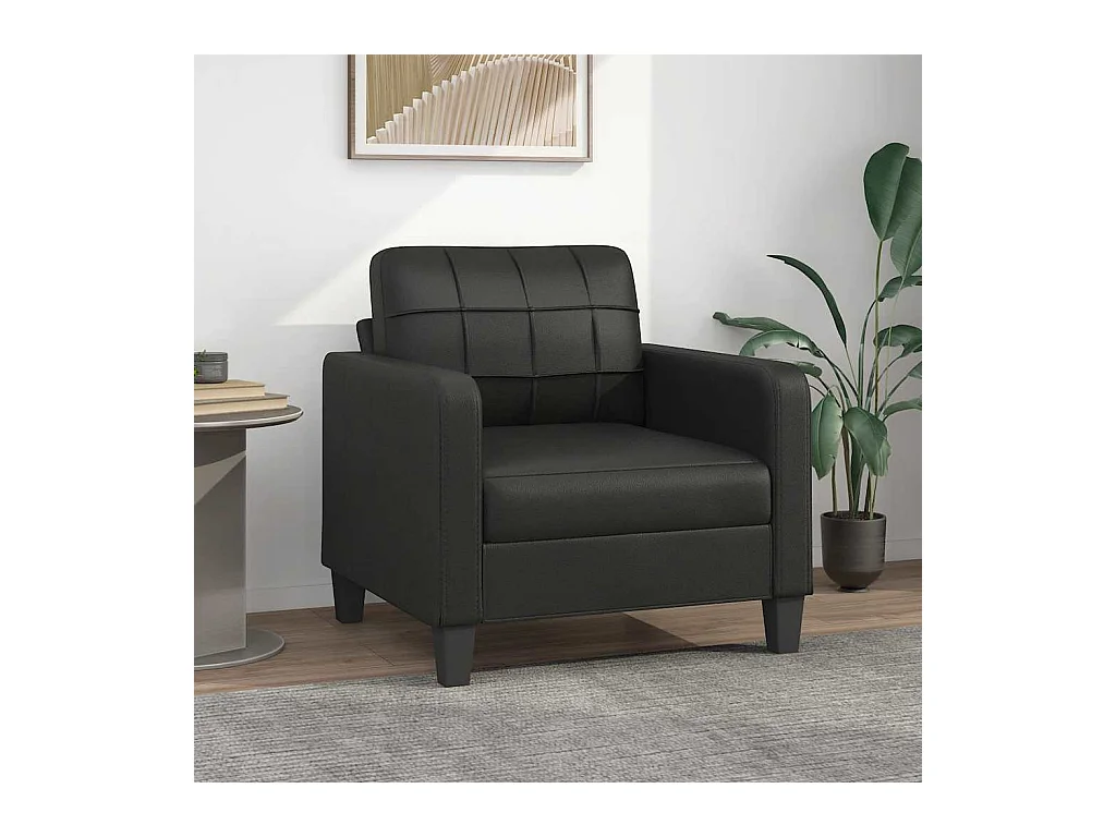 Poltrona nera 60 cm in similpelle