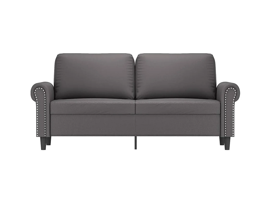 Canapé à 2 places Gris 140 cm Similicuir