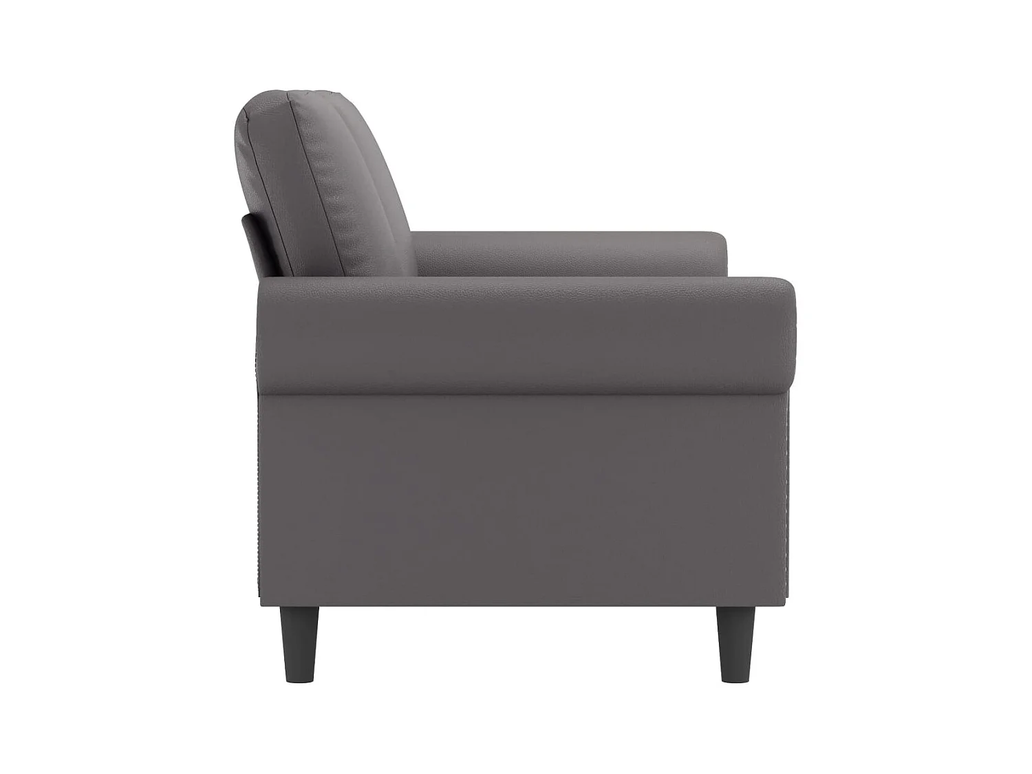 Canapé à 2 places Gris 140 cm Similicuir