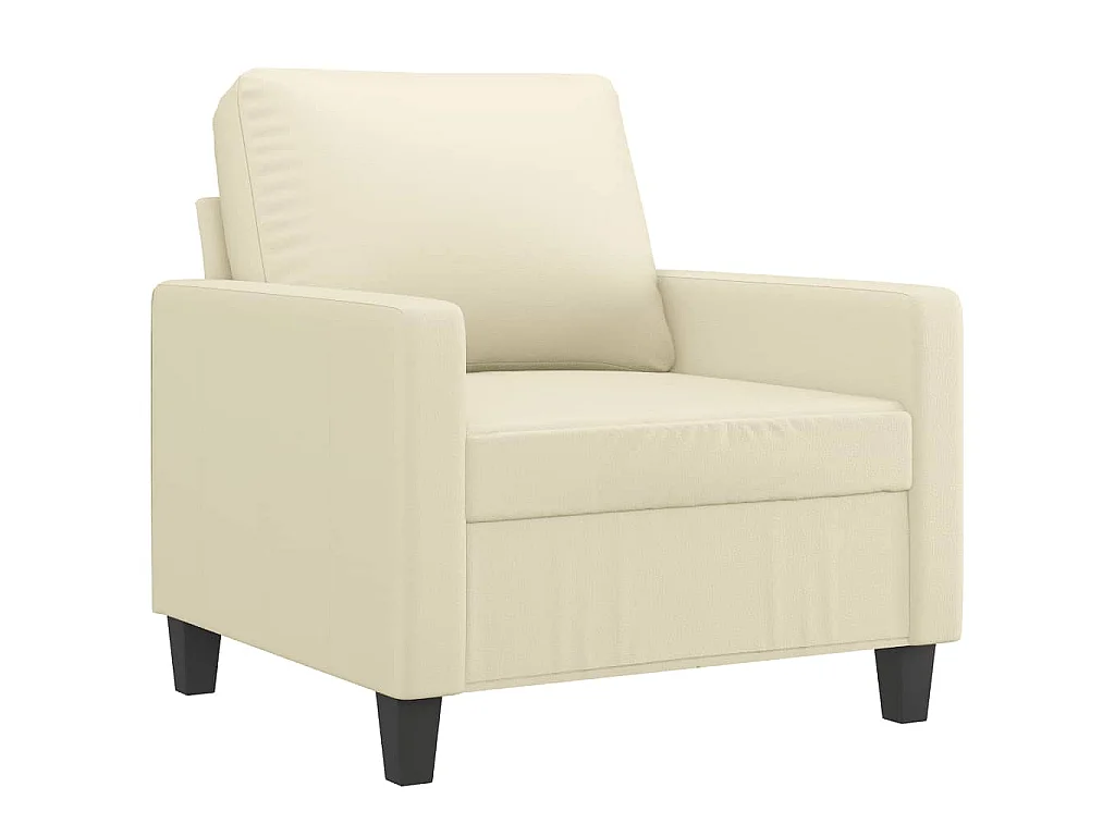 Fauteuil avec repose-pied Crème 60 cm Similicuir
