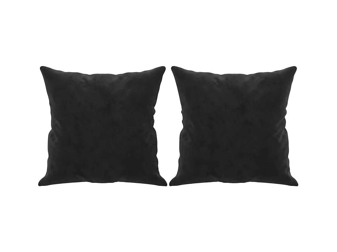 Sofá de 2 plazas con cojines decorativos de terciopelo negro de 140 cm.