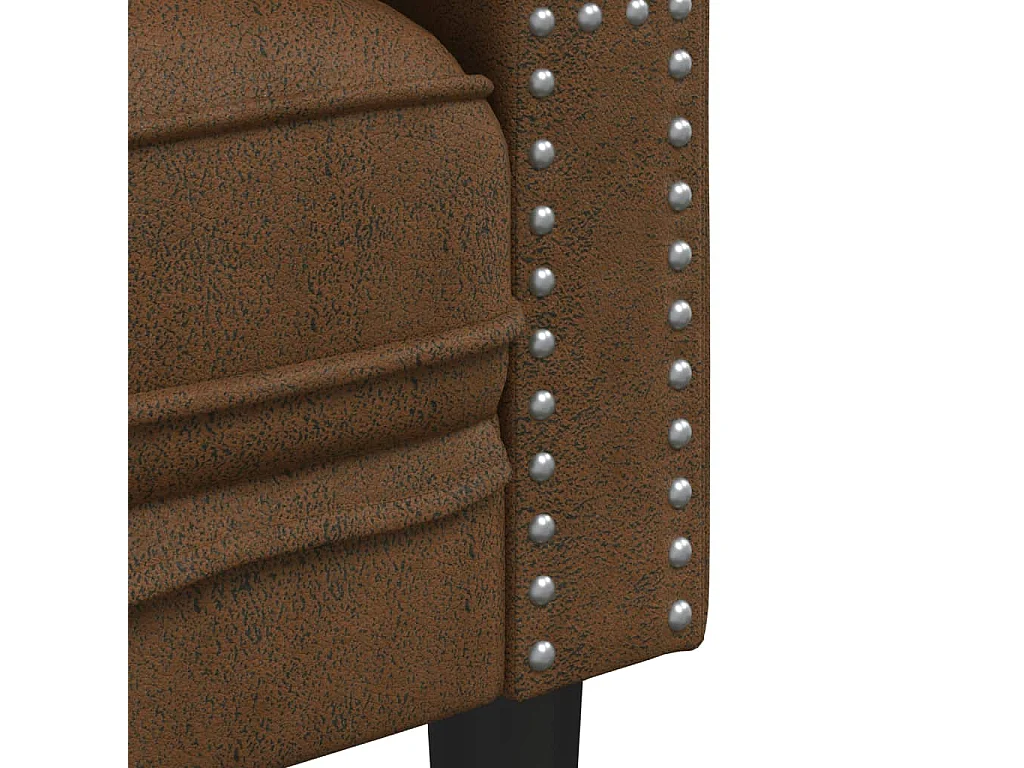 Canapé Chesterfield avec traversins 3 places similicuir daim