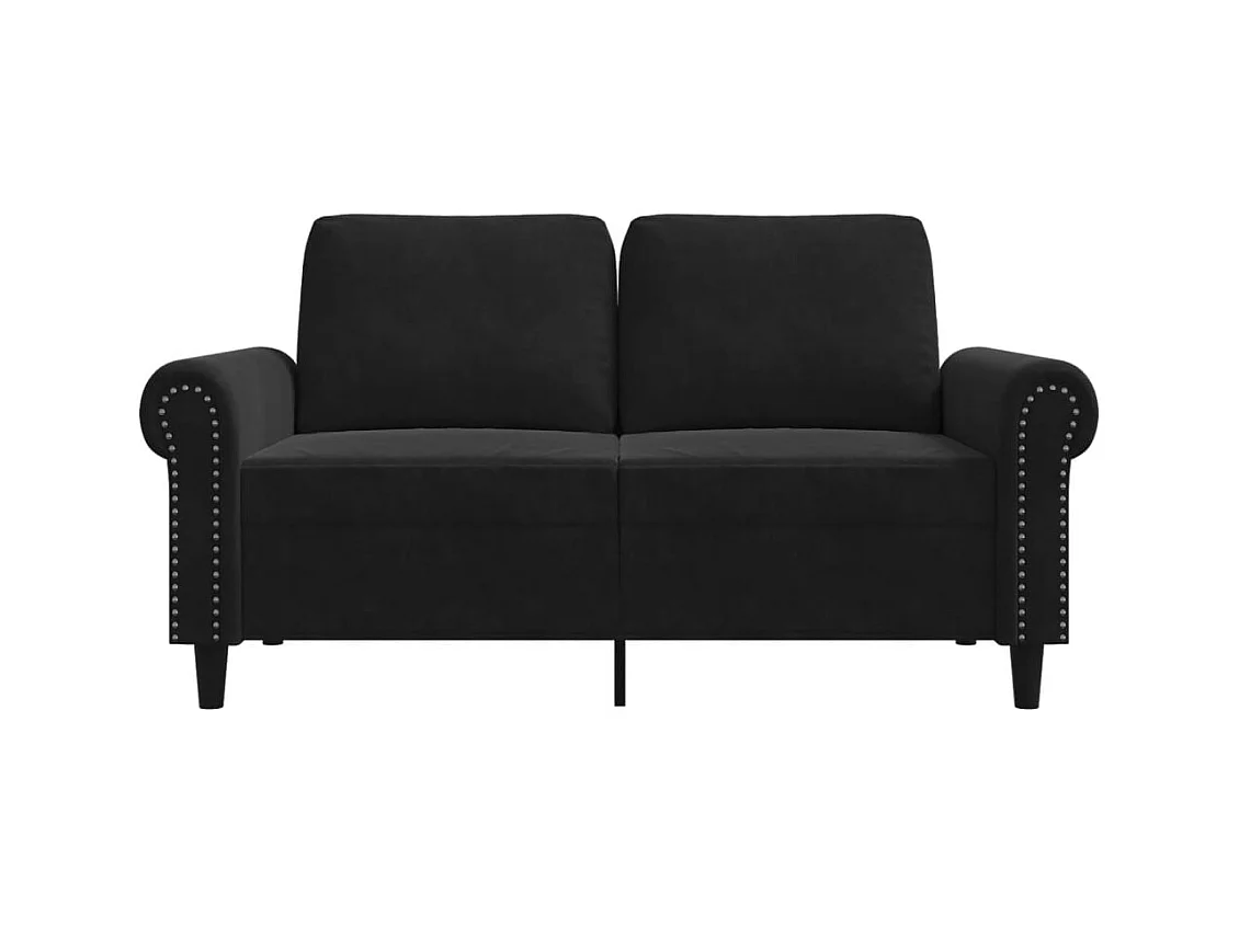 Sofá 2 plazas Terciopelo Negro 120 cm