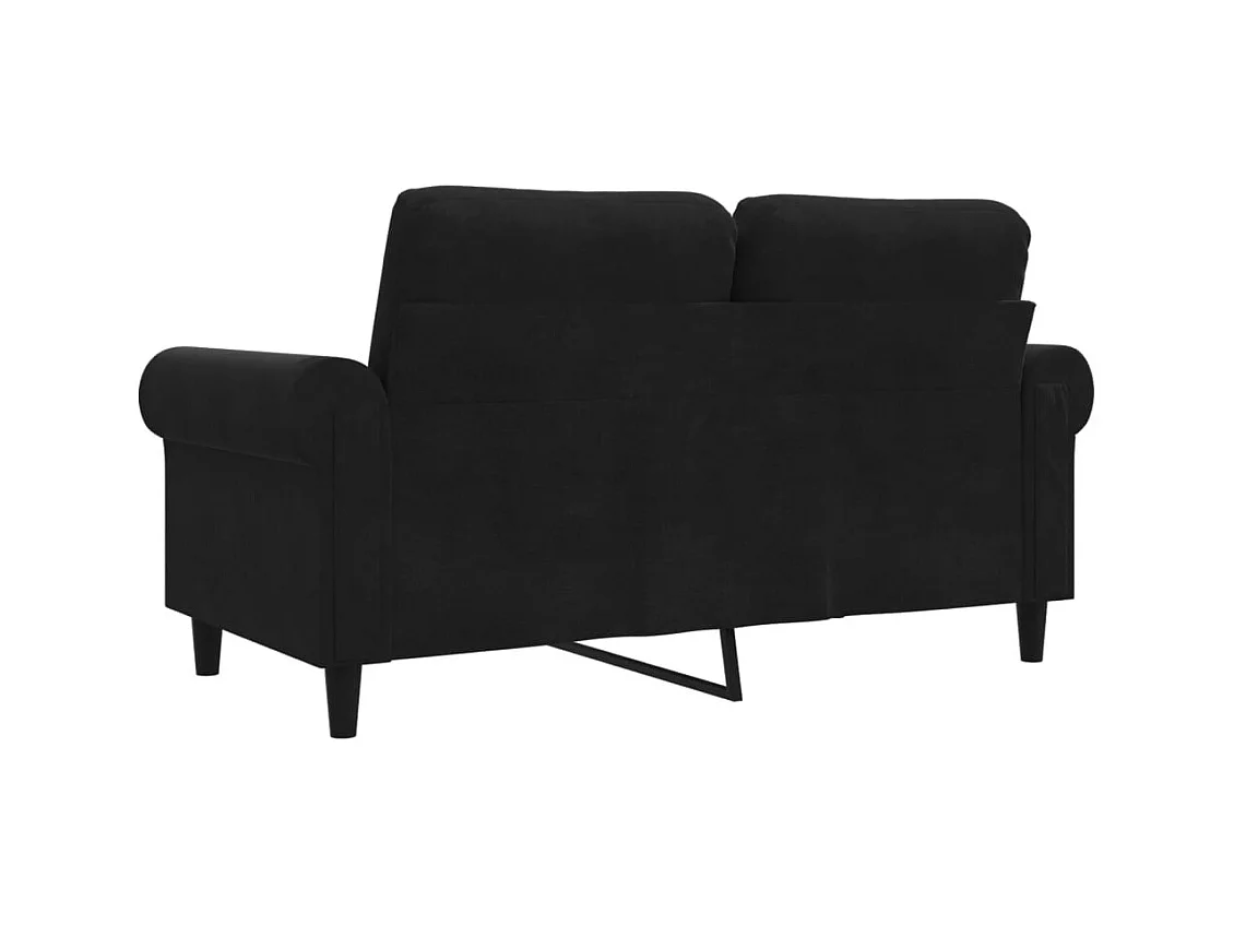 Sofá 2 plazas Terciopelo Negro 120 cm