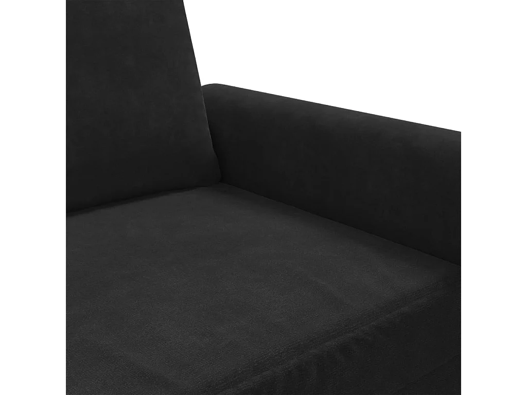 Sofá 2 plazas Terciopelo Negro 120 cm