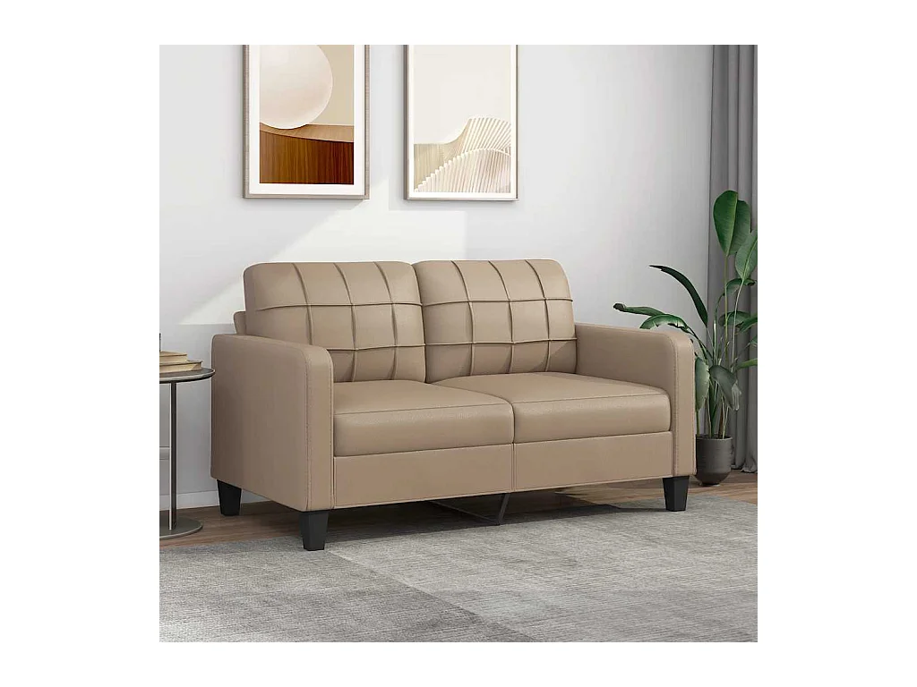 2-Sitzer-Sofa Cappuccino 140 cm Kunstleder