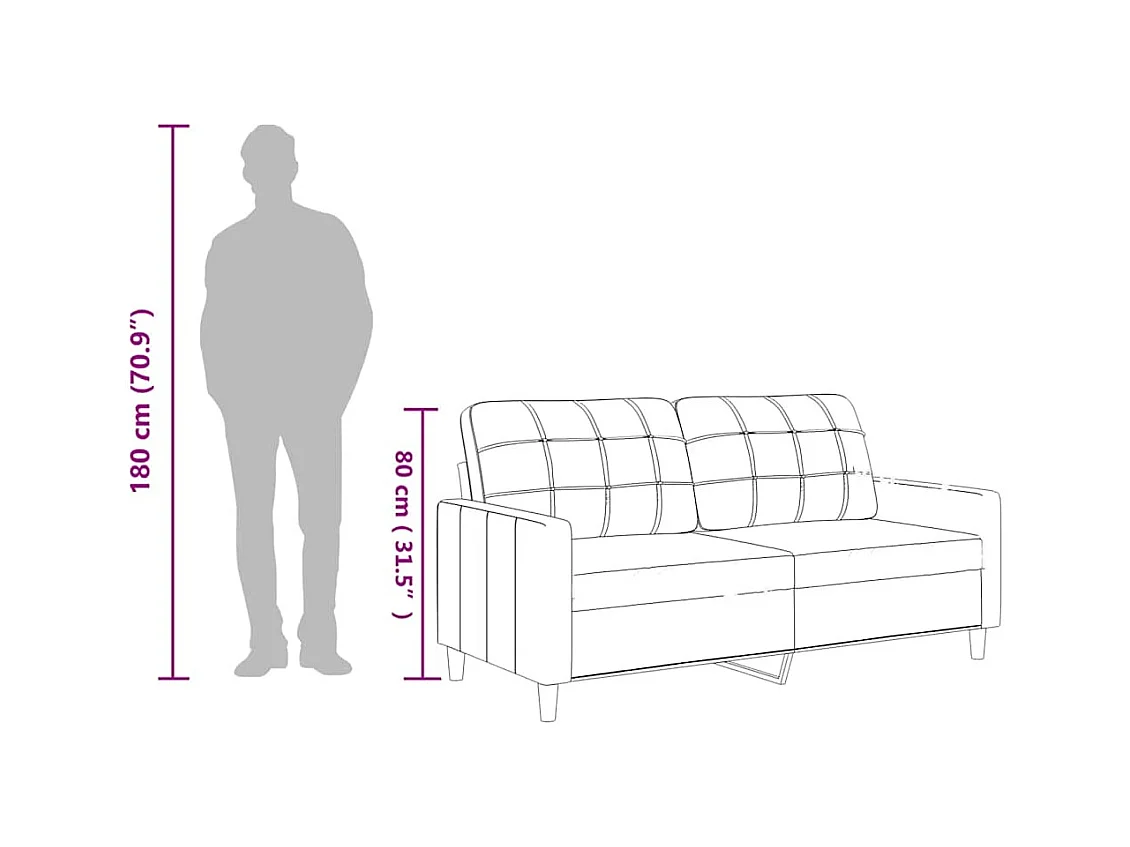 2-zits Cappuccino bank 140 cm Kunstleer