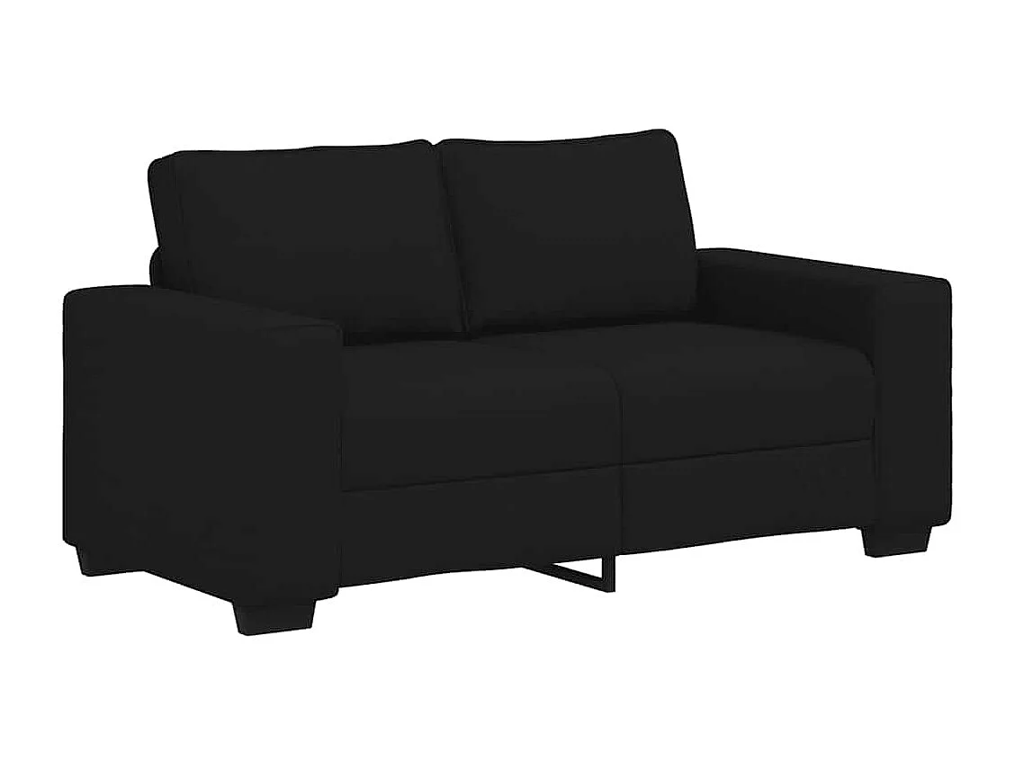 Canapé à 2 places noir 120 cm tissu