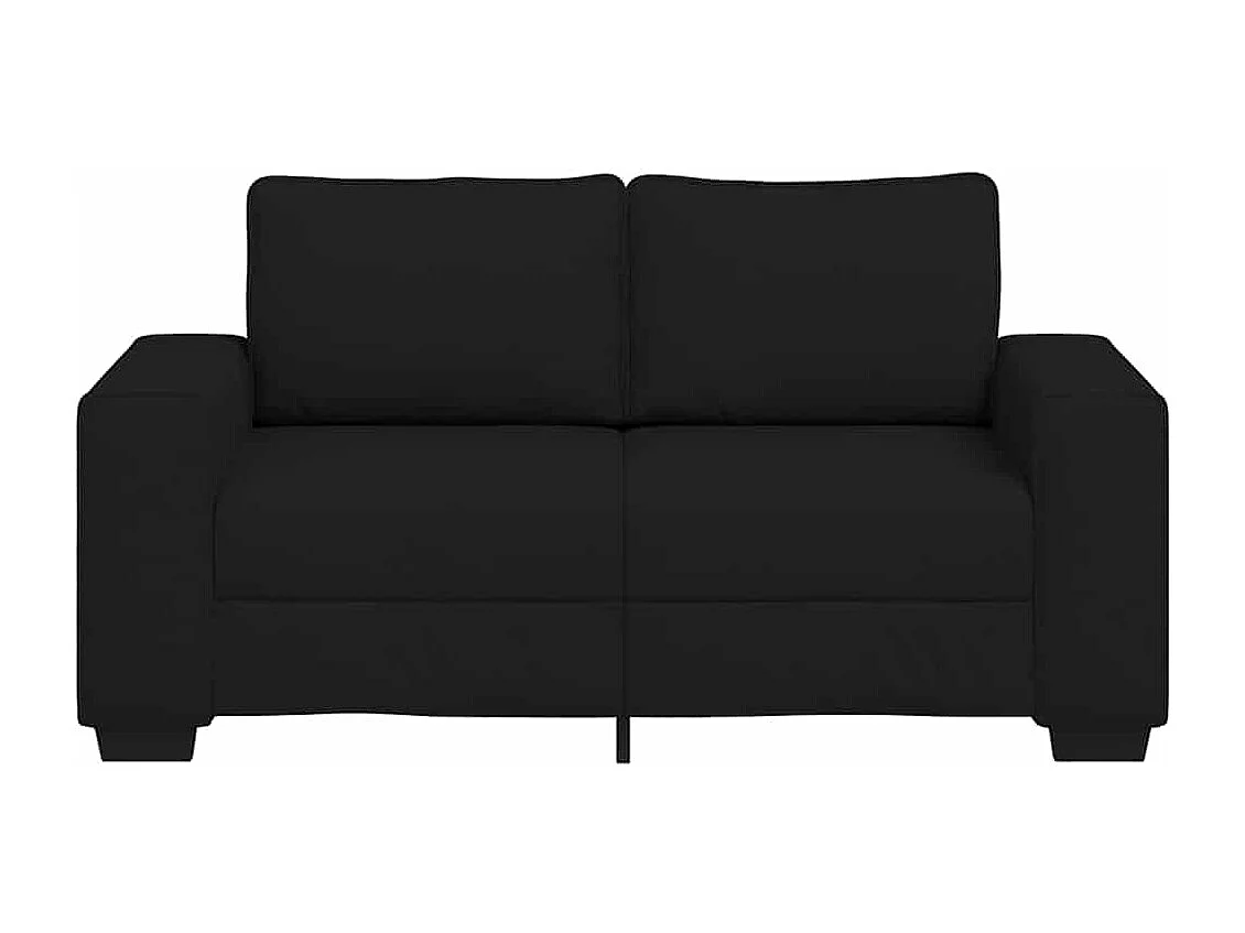 Canapé à 2 places noir 120 cm tissu
