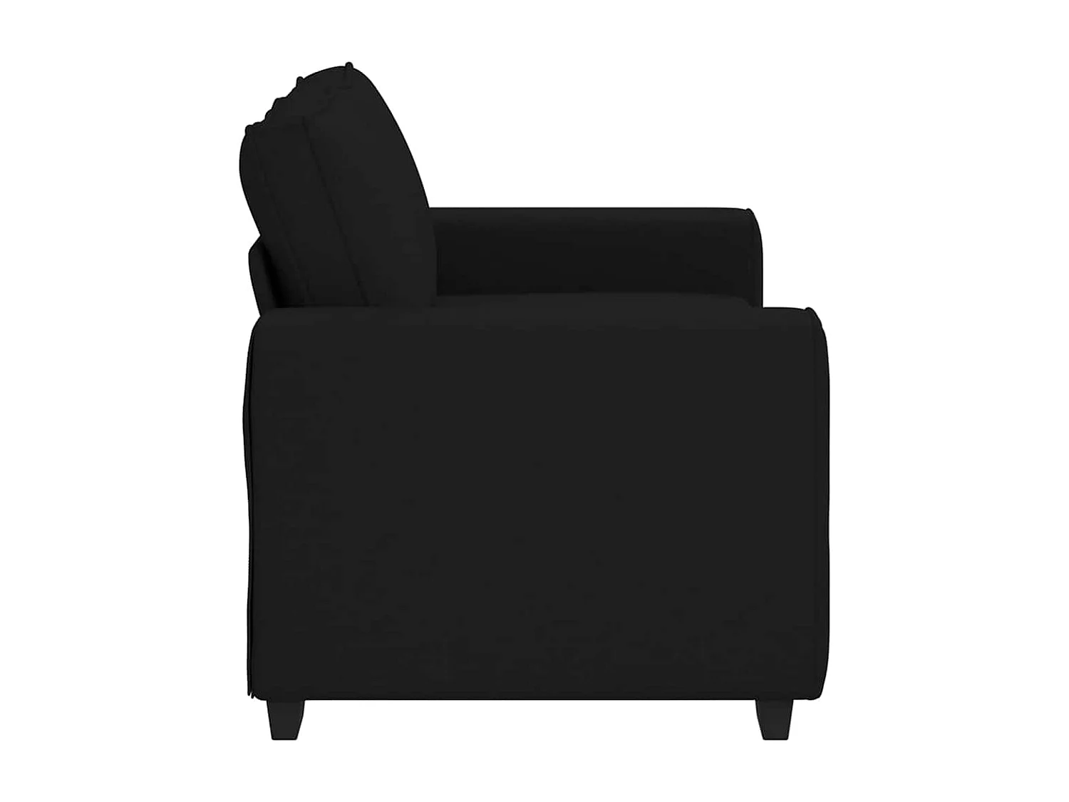 Canapé à 2 places noir 120 cm tissu