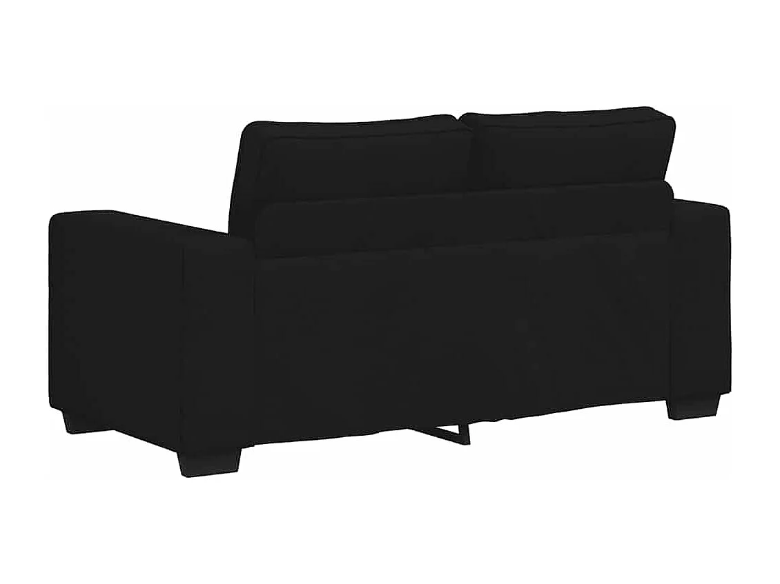 Canapé à 2 places noir 120 cm tissu