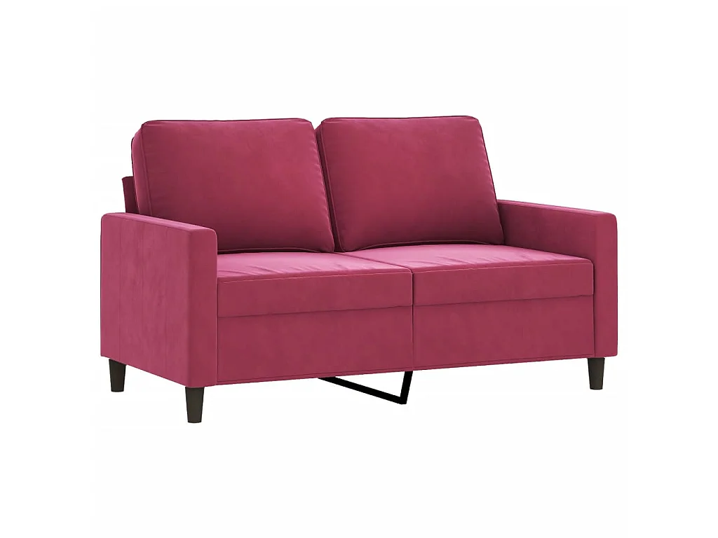 3-teiliges Sofaset mit Kissen Burgunderroter Samt