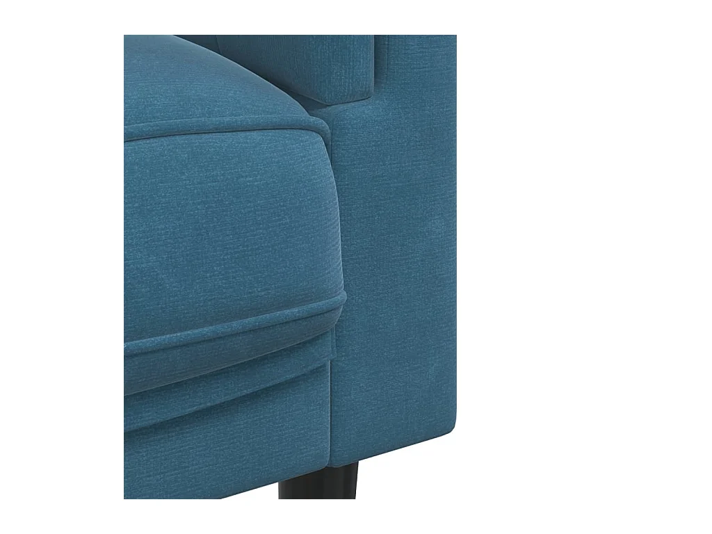 2-delige bankstel met blauwe fluwelen kussens