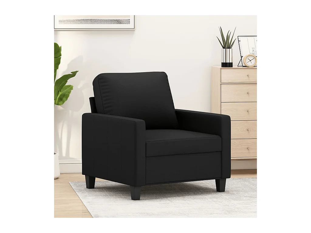 Sillón Negro 60 cm Piel Sintética
