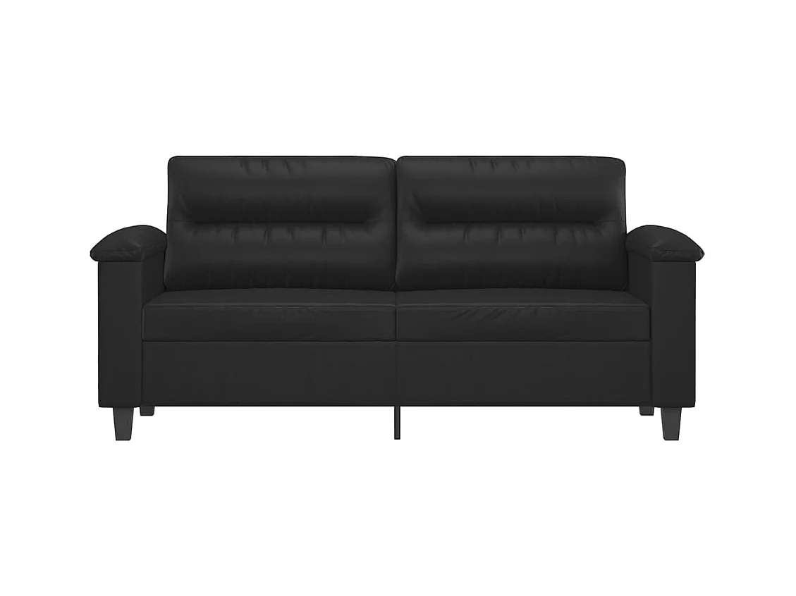Sofá 2 plazas Negro 140 cm Piel sintética