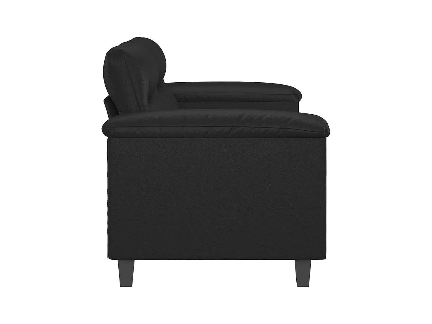 Sofá 2 plazas Negro 140 cm Piel sintética