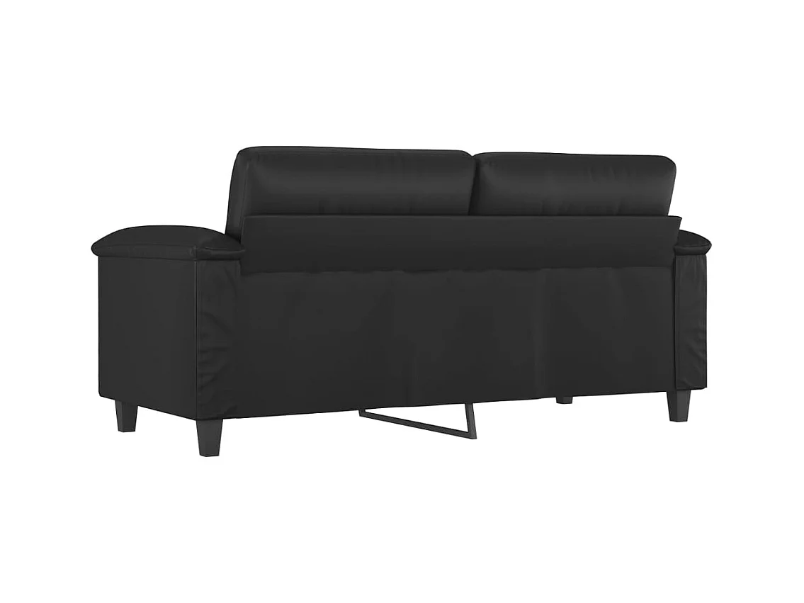 Sofá 2 plazas Negro 140 cm Piel sintética