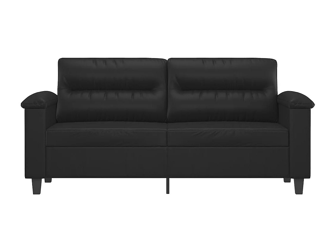 Sofá 2 plazas Negro 140 cm Piel sintética