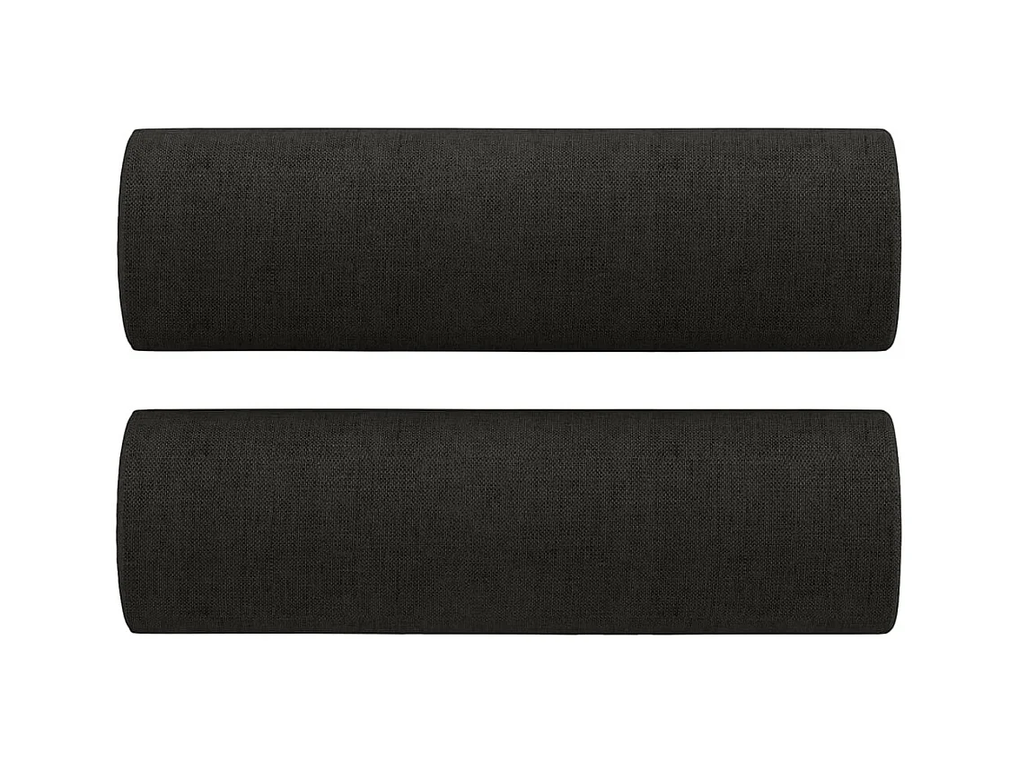 2-delige bankstel met zwarte stoffen kussens