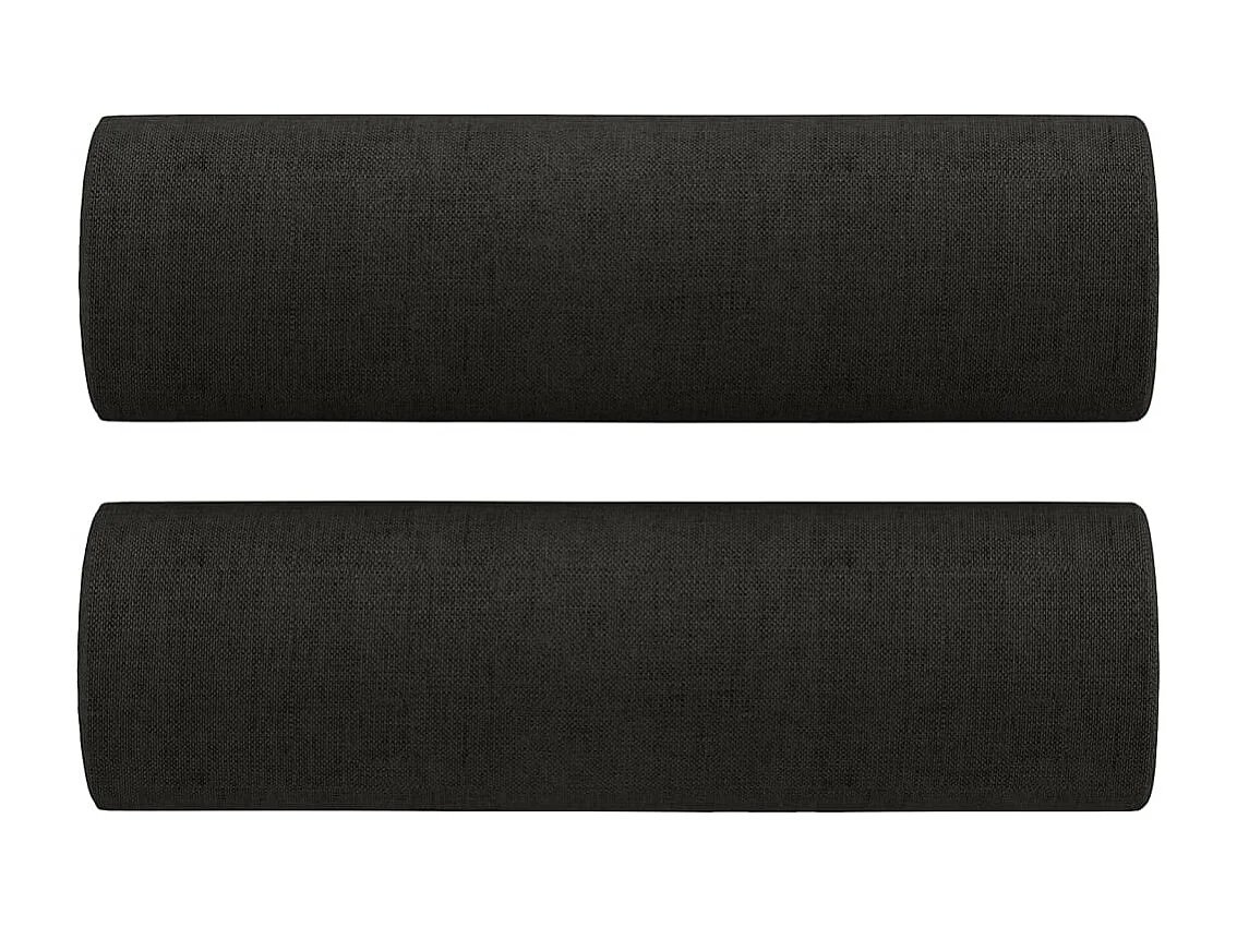 Conjunto de sofá de 2 piezas con cojines de tela negra