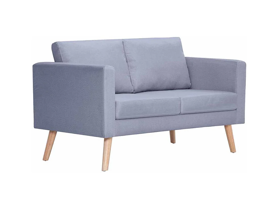 Sofá de 2 plazas en tela gris claro