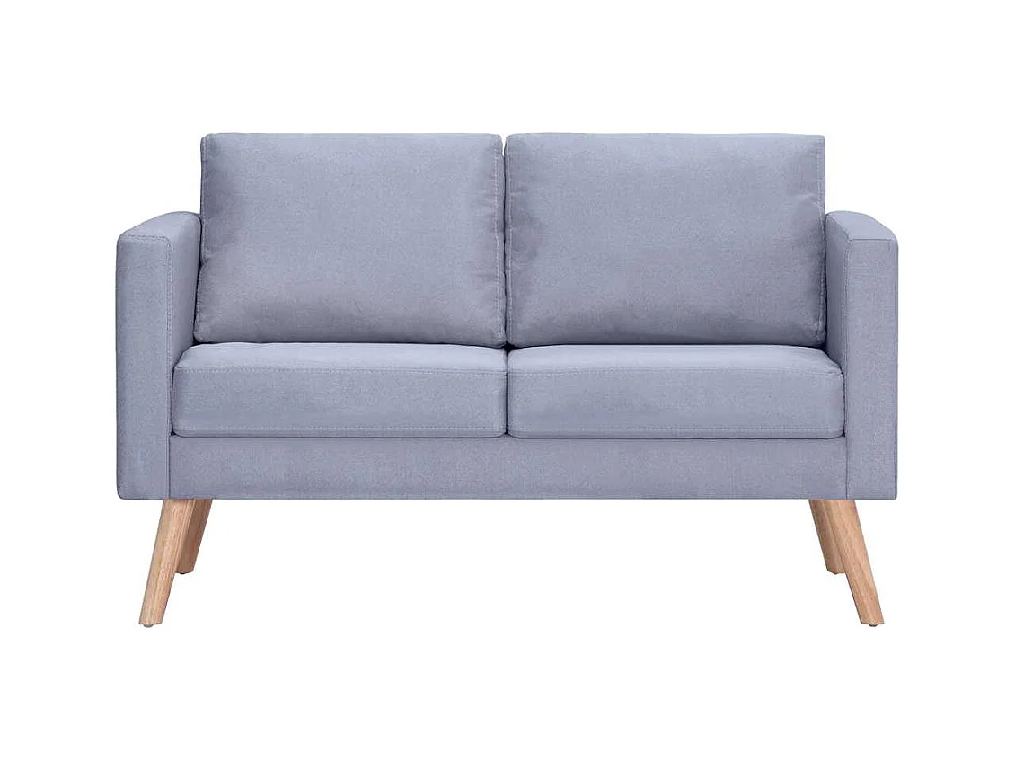Sofá de 2 plazas en tela gris claro