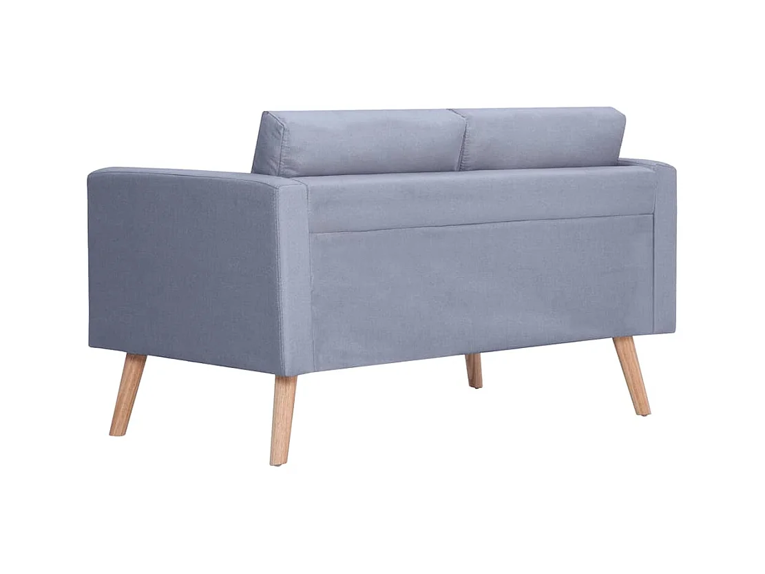 Sofá de 2 plazas en tela gris claro