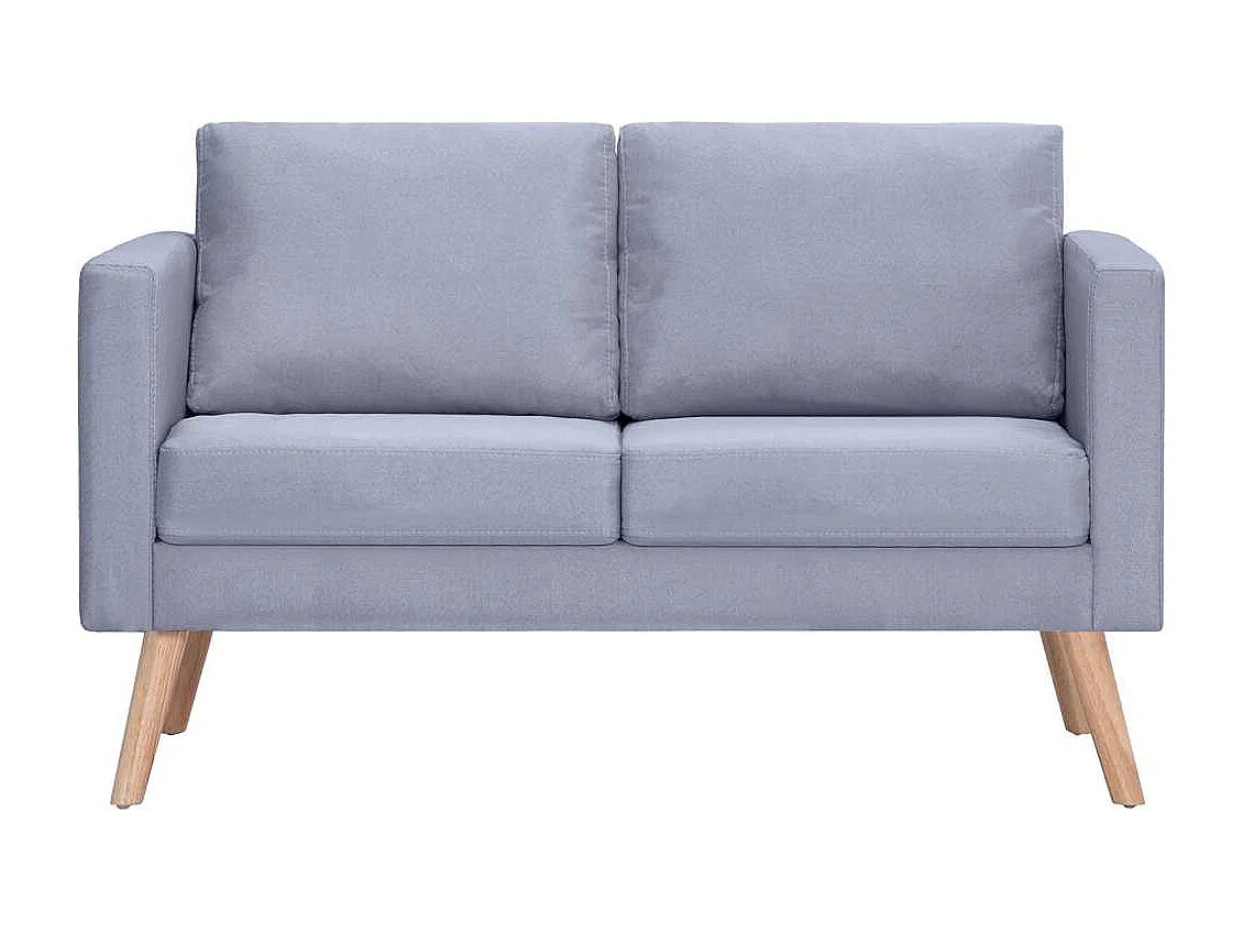 Sofá de 2 plazas en tela gris claro