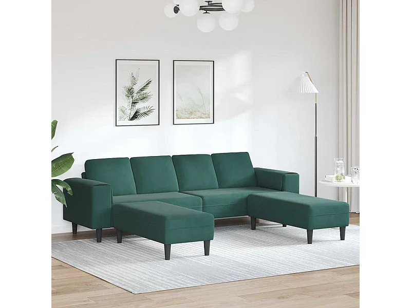 Ensemble de Canapés 3 pcs Vert foncé Velours